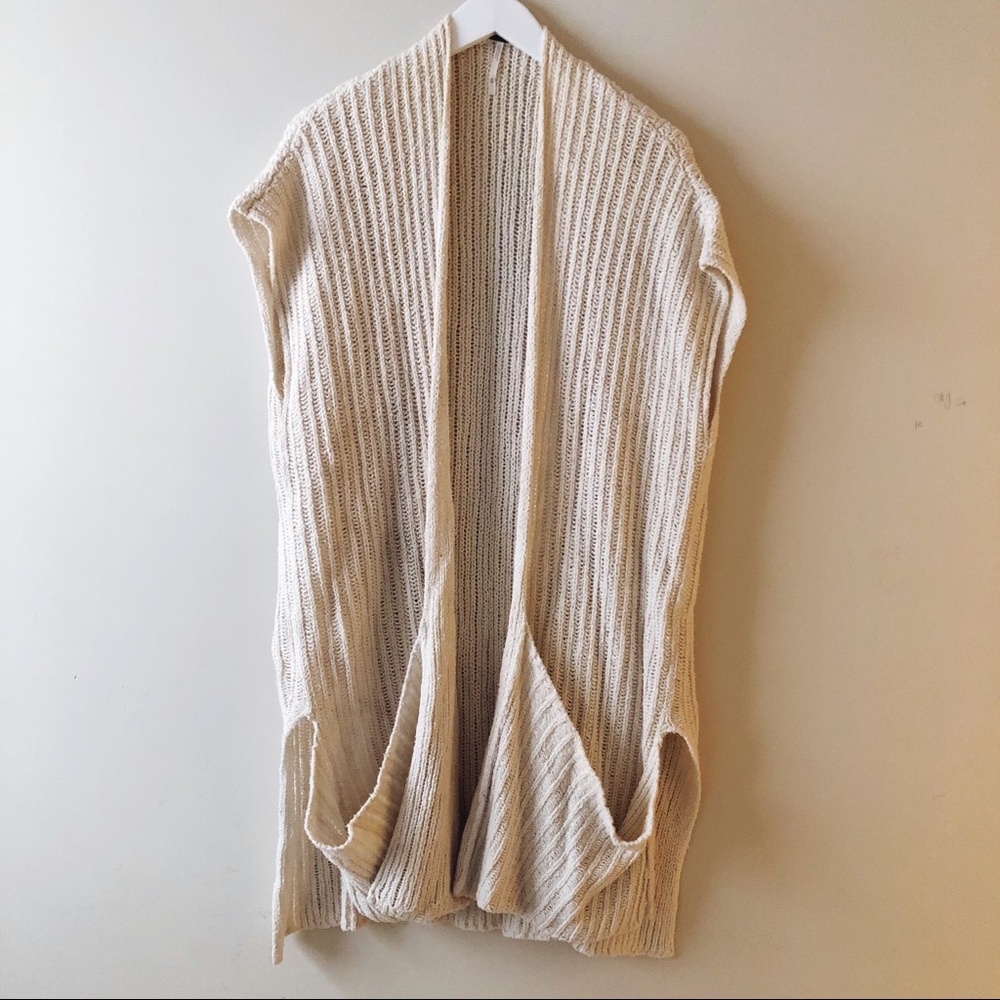 Free People Long Sleeveless Knit Cardigan